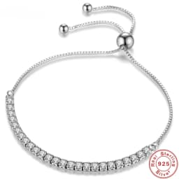925 Sterling Silver Bracelet Love Elegant Zircon Tennis Crystal Chain for Women Fashion Noble Engagement Wedding Glam