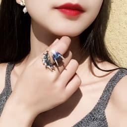 Jisensp Gothic Punk Dragon Ring Men Retro Viking Animal Adjustable Finger Rings for Women Personality Magical Cool Jewelry Gifts