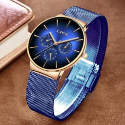 New LIGE Fashion Mens Watches Top Brand Luxury Quartz Watch Men Mesh Steel Waterproof Ultra-thin Wristwatch For Men Sport Clock