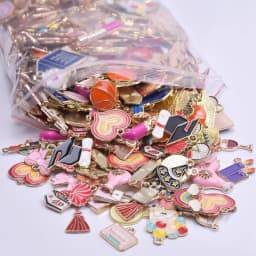 Bedeltjes Oil Drop Bowknot Heart Metal Charms For Jewelry Making Supplies Charms Wholesale Bulk 10/20/30/40pcs/Lot DIY Materials