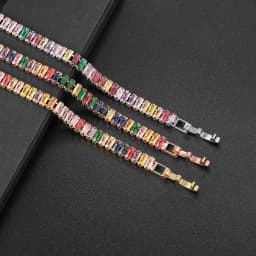 Iced Out Zircon Tennis Bracelet For Women Luxury Crystal Bracelets Men's Hand Chain Hippie Trendy Accessories Jewelry Gifts H167