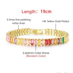 Iced Out Zircon Tennis Bracelet For Women Luxury Crystal Bracelets Men's Hand Chain Hippie Trendy Accessories Jewelry Gifts H167