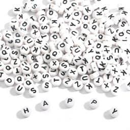 7mm Black White Mixed Letter Acrylic Beads Round Flat Alphabet Spacer Beads For Jewelry Making Handmade Diy Bracelet Necklace