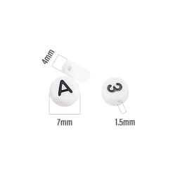 7mm Black White Mixed Letter Acrylic Beads Round Flat Alphabet Spacer Beads For Jewelry Making Handmade Diy Bracelet Necklace