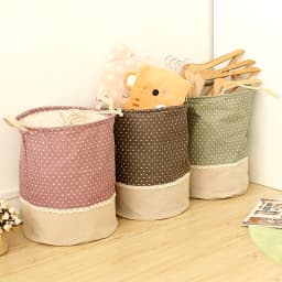 Zakka 3 Sizes The Beam Port Linen Multi-function Handle Stackable Storage Barrel Laundry Basket Toy Storage Box Storage Basket