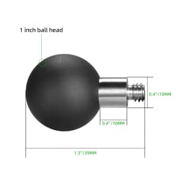 FANAUE Ball Head Adapter for Ram Mount with 1/4'-20 Threaded Post and Stainless Steel B Size1' Ball & 17mm Ball Bicycle Cradle