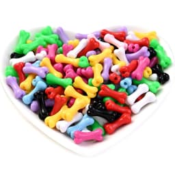 50pcs Colorful Acrylic Bone Shape Beads Small Waist Bone Bead DIY Bracelet Necklace Jewelry Making Supplies
