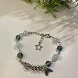 Fishbone Beads Bracelet | Fish Jewelry Gifts | Star & Bead | Cute Minimalist Earrings | Unique Sealife Bracelet | Kawaii Animal