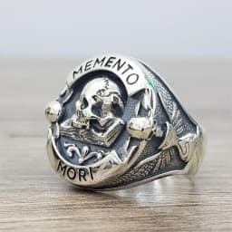 Goth Vintage Ethic Memento Letter Skull Ring for Men Fashion Punk Christmas Skeleton Ring for Women Jewelry Decoration Wholesale