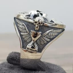 Goth Vintage Ethic Memento Letter Skull Ring for Men Fashion Punk Christmas Skeleton Ring for Women Jewelry Decoration Wholesale