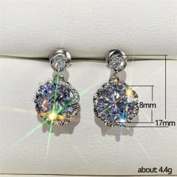 Huitan Luxury Wedding Earrings for Women Shiny Round Cubic Zirconia Crystal Dangle Earrings Bridal Marriage Accessories Jewelry