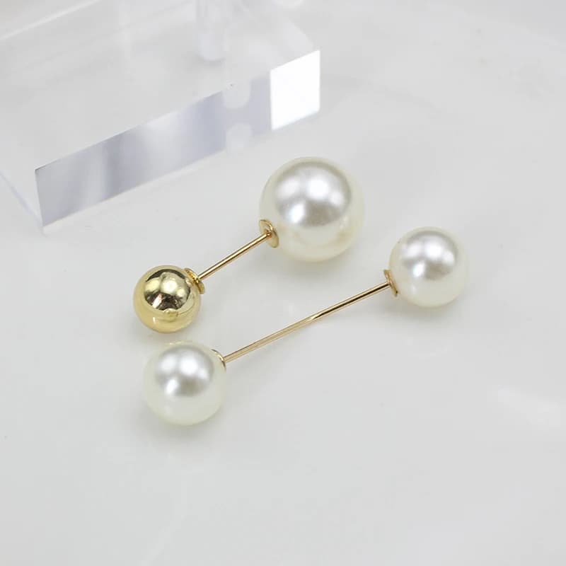 Big White Pearl Golden Ball Beads Clothing Brooches for Women Lapel Safety Sweater Coat Dress Pins Badge Buckle Accessories
