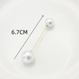 Big White Pearl Golden Ball Beads Clothing Brooches for Women Lapel Safety Sweater Coat Dress Pins Badge Buckle Accessories
