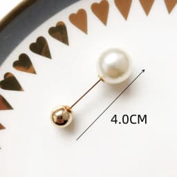 Big White Pearl Golden Ball Beads Clothing Brooches for Women Lapel Safety Sweater Coat Dress Pins Badge Buckle Accessories