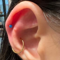 ASTM F136 Titanium PIERC Circular Ear Lip Studs with Natural Stone Top Labret Tongue Nose Stud Earrings Body Piercing Jewelry