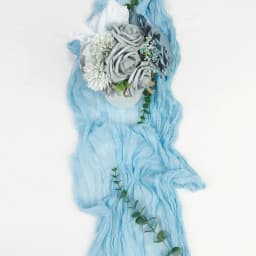 Semi-Sheer Sky Blue Gauze Wedding Table Runner Cheesecloth Table Setting Dining Vintage Party Christmas Banquets Arches Decor