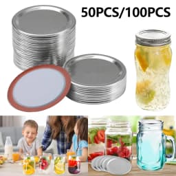 50/200PCS Mason Jar Lids Regular 70/86mm Wide Mouth Canning Lids Reusable Metal Canning Jar Leak-proof Split-Type Canning Caps