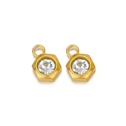 20pcs Stainless Steel Flower Heart Crystal Stone Charms Earrings Pendants Star Beads DIY Jewelry Bracelets Findings Wholesale