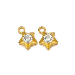 20pcs Stainless Steel Flower Heart Crystal Stone Charms Earrings Pendants Star Beads DIY Jewelry Bracelets Findings Wholesale