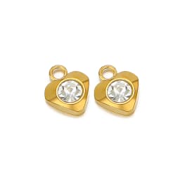 20pcs Stainless Steel Flower Heart Crystal Stone Charms Earrings Pendants Star Beads DIY Jewelry Bracelets Findings Wholesale