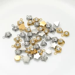 20pcs Stainless Steel Flower Heart Crystal Stone Charms Earrings Pendants Star Beads DIY Jewelry Bracelets Findings Wholesale