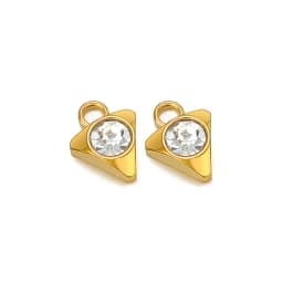 20pcs Stainless Steel Flower Heart Crystal Stone Charms Earrings Pendants Star Beads DIY Jewelry Bracelets Findings Wholesale