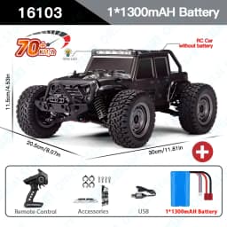 ZWN 1:16 70KM/H Or 50KM/H 4WD RC Car With LED Remote Control Cars High Speed Drift Monster Truck for Kids Vs Wltoys 144001 Toys