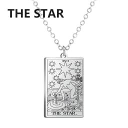 Stainless Steel Classic Tarot Pendant Necklace Major Cigano Fortune Telling Necklace Star/Moon/Death Symbol Pendant Accessory
