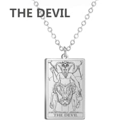 Stainless Steel Classic Tarot Pendant Necklace Major Cigano Fortune Telling Necklace Star/Moon/Death Symbol Pendant Accessory
