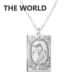 Stainless Steel Classic Tarot Pendant Necklace Major Cigano Fortune Telling Necklace Star/Moon/Death Symbol Pendant Accessory