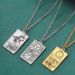 Stainless Steel Classic Tarot Pendant Necklace Major Cigano Fortune Telling Necklace Star/Moon/Death Symbol Pendant Accessory