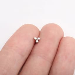 ASTM F136 Titanium Trinity Piercing Zirconia Paved Top Threaded Labret Studs Tragus Earrings Lip Tongue Stud Piercing Jewelry