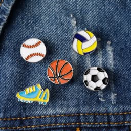 Football Basketball Rugby Baseball Beach ball Volleyball Hard Enamel Pins For Sport Lovers Bag Backpack Jacket Jewelry Brooches