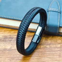 Classic 16 Strands Braided Genuine Leather Bracelet Men Jewelry Charms Design Stainless Steel Bracelets For Women Friend Gift