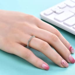 NIBASTAR Beads Water Ripple Ring For Women Simple Fashion Beaded Rings Stainless Steel Mini Jewelry Gift