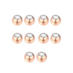 10pcs Stainless Steel Replacement Balls CZ Zircon Labret Tongue Ring Belly Eyebrow Piercing Attachment DIY Body Jewelry