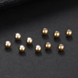 10pcs Stainless Steel Replacement Balls CZ Zircon Labret Tongue Ring Belly Eyebrow Piercing Attachment DIY Body Jewelry