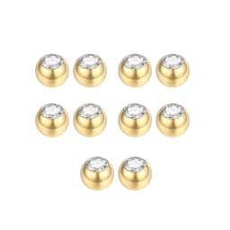 10pcs Stainless Steel Replacement Balls CZ Zircon Labret Tongue Ring Belly Eyebrow Piercing Attachment DIY Body Jewelry