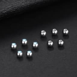 10pcs Stainless Steel Replacement Balls CZ Zircon Labret Tongue Ring Belly Eyebrow Piercing Attachment DIY Body Jewelry