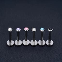 10Pc 20/18/16g G23 Titanium Piercing CZ Lip Labre Earrings Set Lip Stud Ring Tragus Free Spiral Cartilage Piercings Body Jewelry
