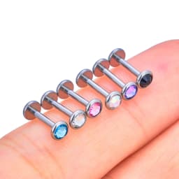 10Pc 20/18/16g G23 Titanium Piercing CZ Lip Labre Earrings Set Lip Stud Ring Tragus Free Spiral Cartilage Piercings Body Jewelry