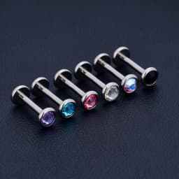 10Pc 20/18/16g G23 Titanium Piercing CZ Lip Labre Earrings Set Lip Stud Ring Tragus Free Spiral Cartilage Piercings Body Jewelry