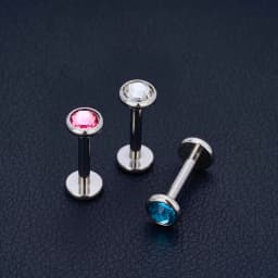10Pc 20/18/16g G23 Titanium Piercing CZ Lip Labre Earrings Set Lip Stud Ring Tragus Free Spiral Cartilage Piercings Body Jewelry