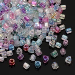 About 840pcs Premium 4mm Fantasy Dyed Core Triangle Beads Glass Seed Beads Loose Beads For DIY Handmade Beaded Jewelry Material