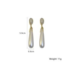 Vintage Simple Drop Earrings Long Water Drop Pearl Earrings for Women Girls Statement Jewelry Gifts