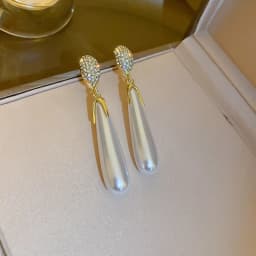 Vintage Simple Drop Earrings Long Water Drop Pearl Earrings for Women Girls Statement Jewelry Gifts