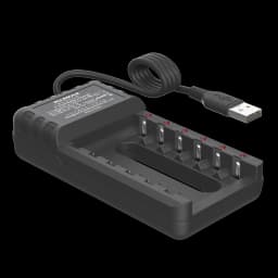 PUJIMAX 8 Slot USB Output Fast Charging Battery Charger Short Circuit Protection Suitable For AA/AAA/Nimh Rechargeable Batteries