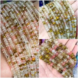 2x4MM 4x6MM 5X8MM Abacus Natural Stone Tourmaline Chalcedony Loose Space Beads for Jewelry Making Diy Bracelet Accessories 15''