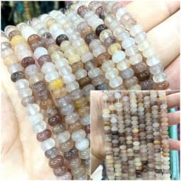 2x4MM 4x6MM 5X8MM Abacus Natural Stone Tourmaline Chalcedony Loose Space Beads for Jewelry Making Diy Bracelet Accessories 15''