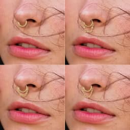 1pc Stainless Steel Simple Septum Piercing Nose Rings Women Hoop Earrings with Chain Gold Color Tragus Rook Ear Piercing Jewelry